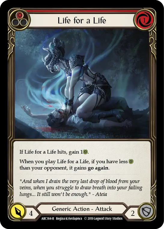 Life for a Life RED ARC164 - Arcane Rising - Flesh and blood card