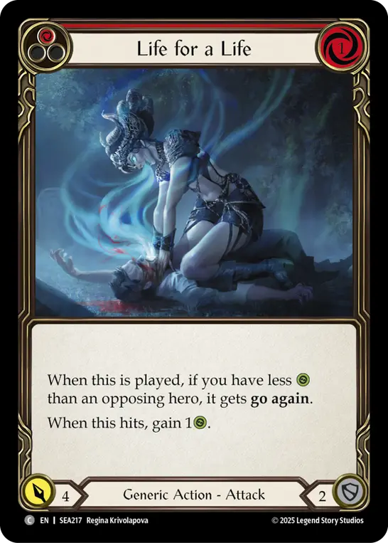Life for a Life RED SEA217 - High Seas - Flesh and blood card