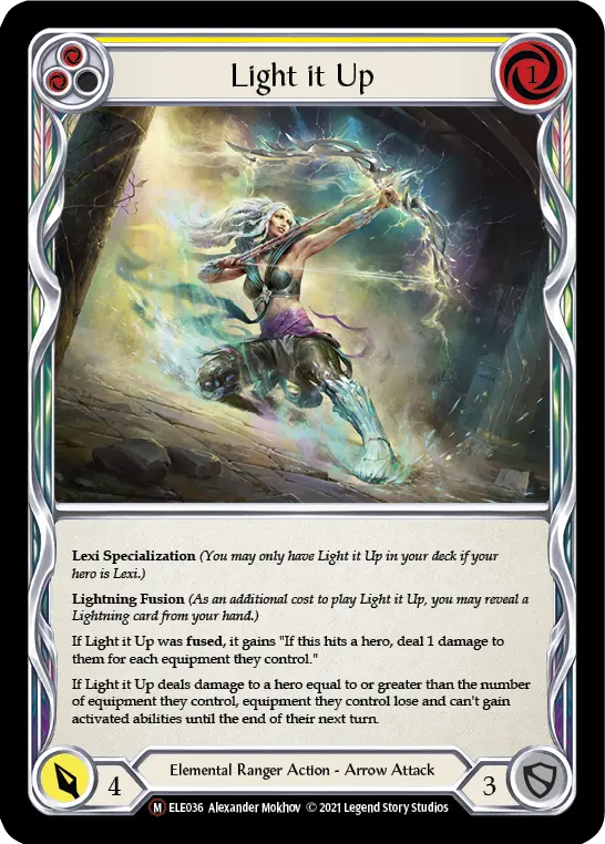 Light it Up YELLOW U-ELE036-RF - Tales of Aria - Unlimited - Flesh and blood card
