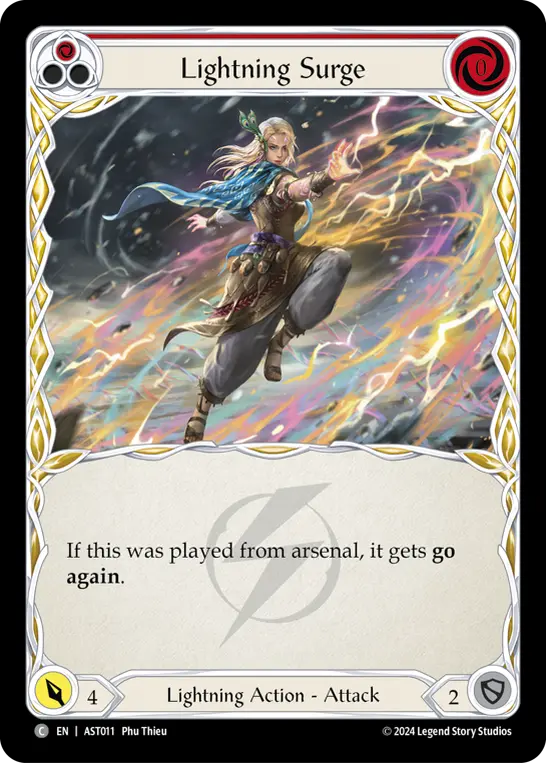 Lightning Surge RED AST011 - Armory Deck - Aurora, Shooting Star - Flesh and blood card
