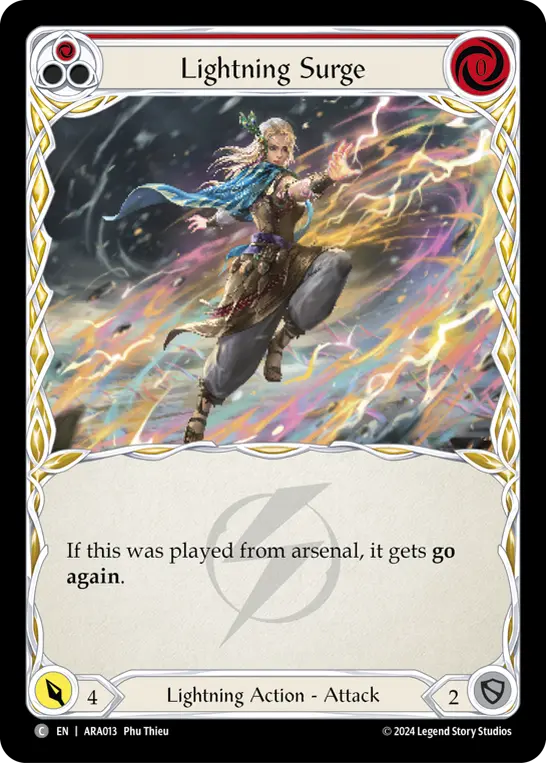 Lightning Surge RED AUA013 - Rosetta Blitz Deck - Aurora - Flesh and blood card