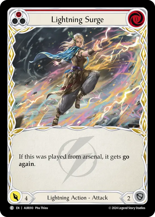 Lightning Surge RED AUR010 - 1st Strike - Aurora - Flesh and blood card