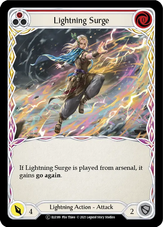 Lightning Surge RED U-ELE189-RF - Tales of Aria - Unlimited - Flesh and blood card