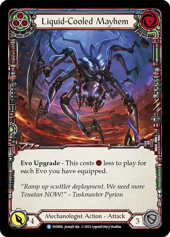 Liquid-Cooled Mayhem BLUE EVO066 - Bright Lights - Flesh and blood card