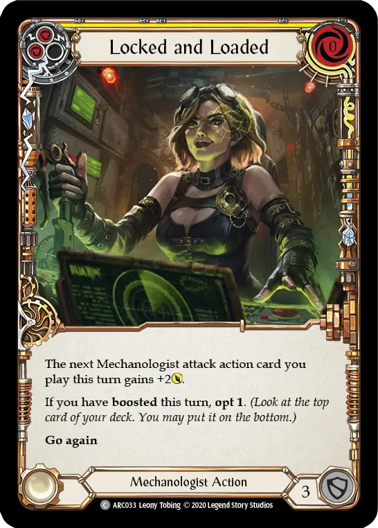 Locked and Loaded YELLOW U-ARC033-RF - Arcane Rising - Unlimited - Flesh and blood card