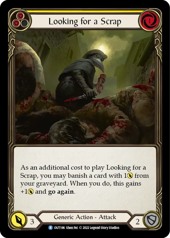 Looking for a Scrap YELLOW OUT196 - Outsiders - Flesh and blood card