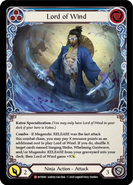 Lord of Wind BLUE U-WTR081-RF - Welcome to Rathe - Unlimited - Flesh and blood card