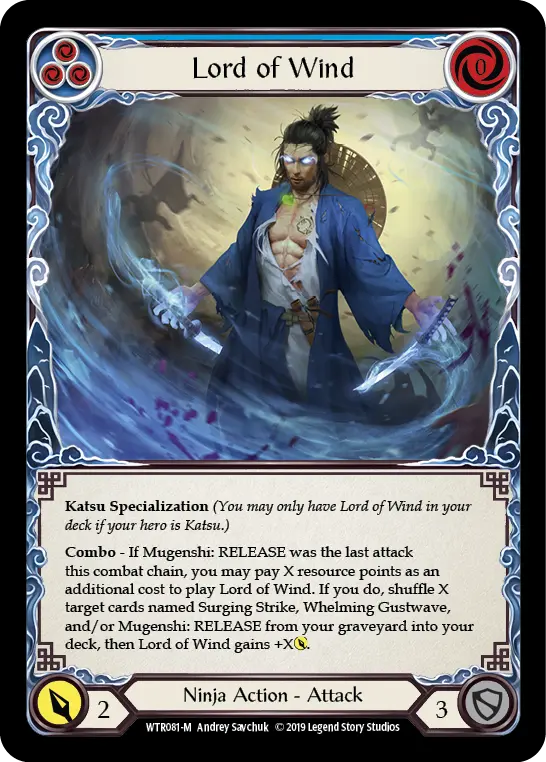 Lord of Wind BLUE WTR081 - Welcome to Rathe - Flesh and blood card