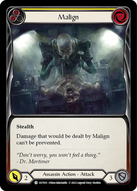 Malign YELLOW OUT031 - Outsiders - Flesh and blood card