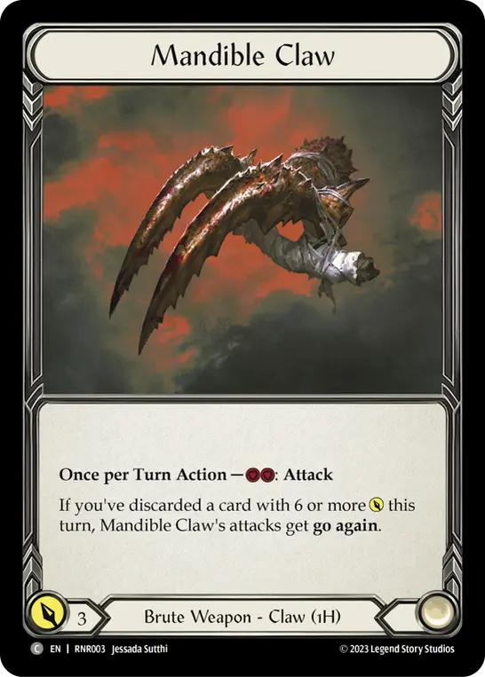 Mandible Claw RHI003 - Rhinar - Heavy Hitters Blitz Deck - Flesh and blood card