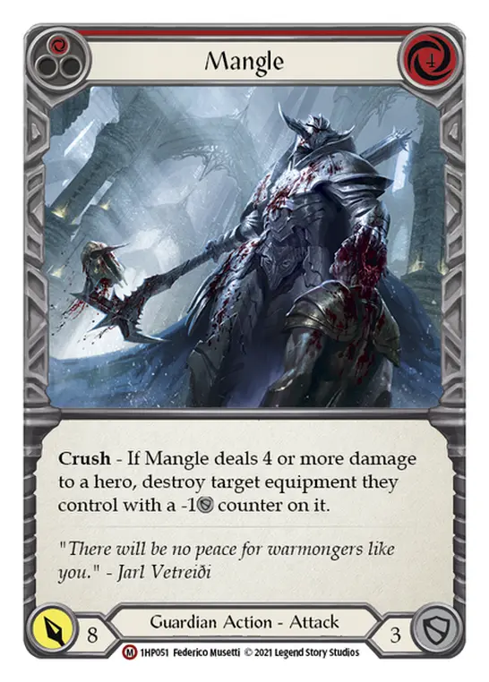 Mangle RED 1HP051 - History Pack 1 - Flesh and blood card