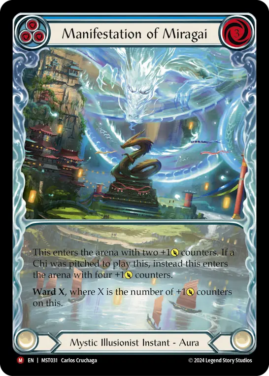Manifestation of Miragai BLUE MST031-EA - Part the Mistveil - Flesh and blood card