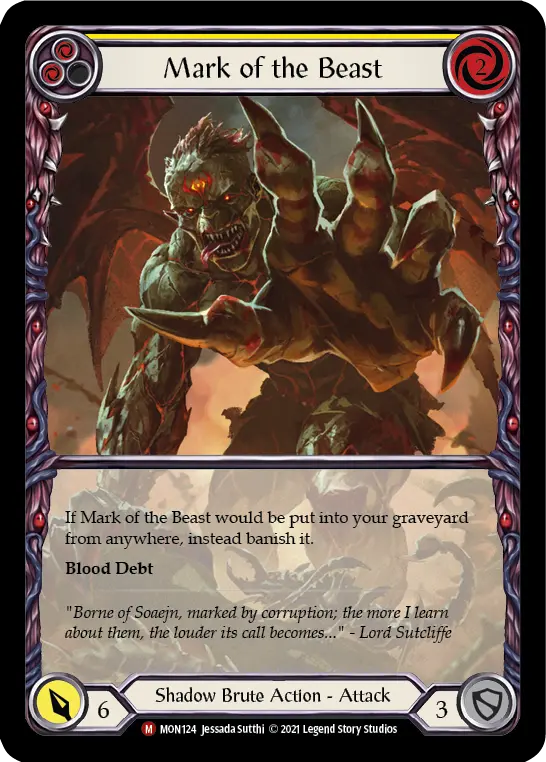 Mark of the Beast YELLOW MON124-EA - Monarch - Flesh and blood card