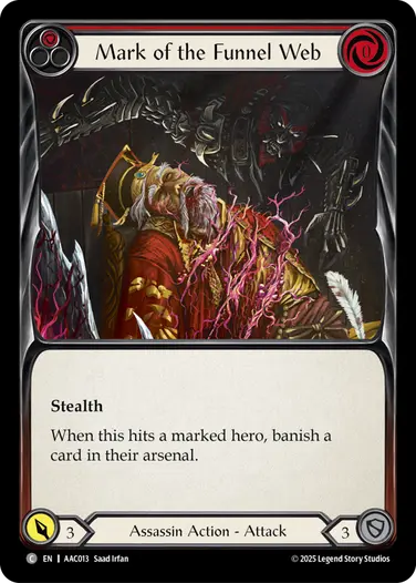 Mark of the Funnel Web AAC013 - Armory Deck - Arakni, 5L!p3d 7hRu 7h3 cR4X - Flesh and blood card