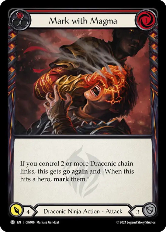 Mark with Magma RED CIN016 - The Hunted Blitz Deck - Cindra - Flesh and blood card
