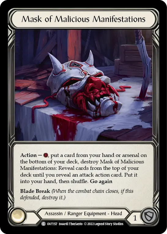 Mask of Malicious Manifestations OUT157 - Outsiders - Flesh and blood card