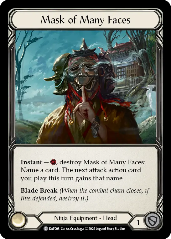 Mask of Many Faces KAT003 - Katsu - Blitz Deck - Flesh and blood card