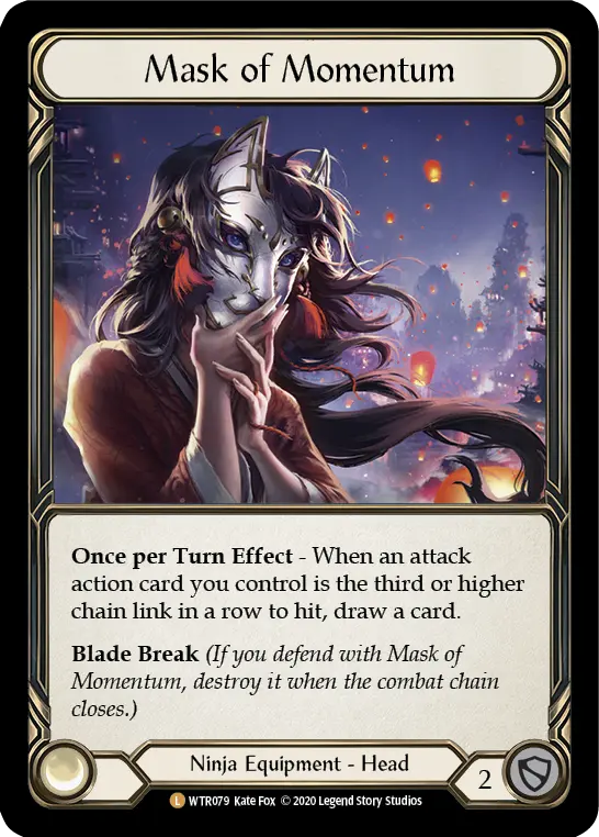 Mask of Momentum U-WTR079-RF - Welcome to Rathe - Unlimited - Flesh and blood card
