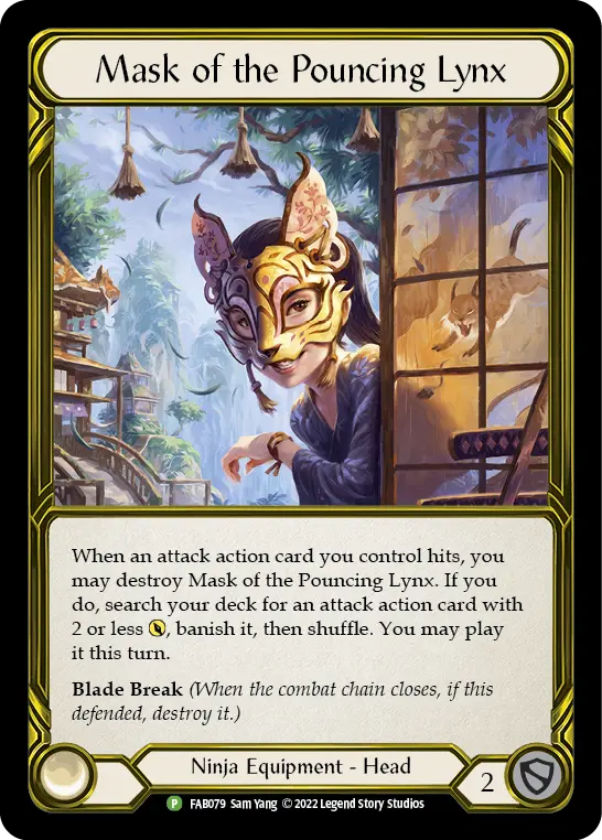 Mask of the Pouncing Lynx FAB079-GF - Premier Organized Play - Everfest 2022 - Flesh and blood card