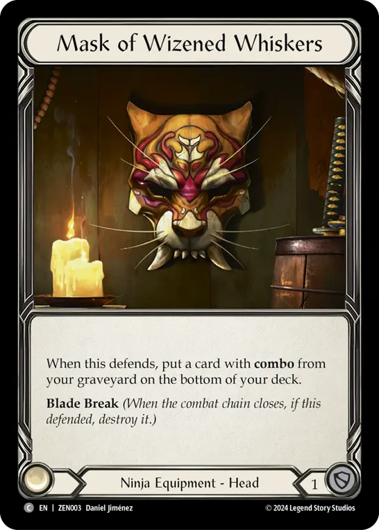 Mask of Wizened Whiskers ZEN003 - Zen - Blitz Deck - Flesh and blood card