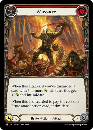 Massacre ARR010 - Armory Deck - Rhinar, Reckless Rampage - Flesh and blood card