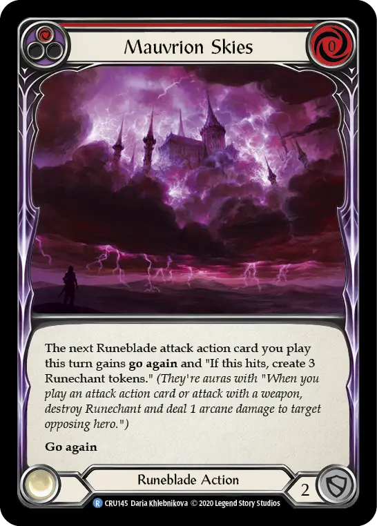 Mauvrion Skies RED CRU145 - Crucible of War - Flesh and blood card