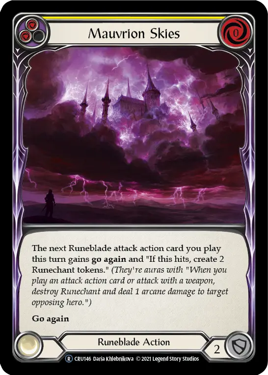 Mauvrion Skies YELLOW U-CRU146-RF - Crucible of War - Unlimited - Flesh and blood card
