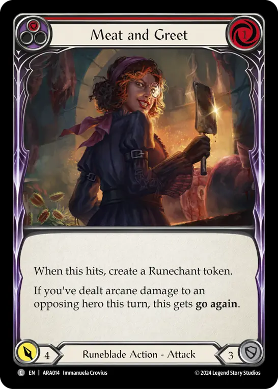 Meat and Greet RED AUA014 - Rosetta Blitz Deck - Aurora - Flesh and blood card