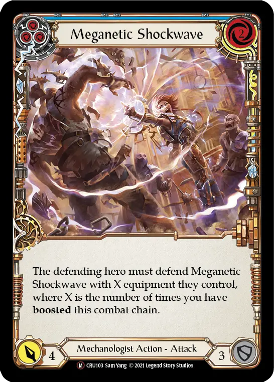 Meganetic Shockwave BLUE U-CRU103-RF - Crucible of War - Unlimited - Flesh and blood card