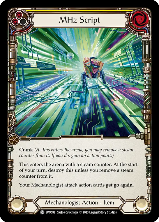 MHz Script YELLOW EVO097 - Bright Lights - Flesh and blood card
