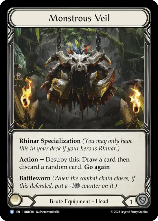 Monstrous Veil RHI004 - Rhinar - Heavy Hitters Blitz Deck - Flesh and blood card