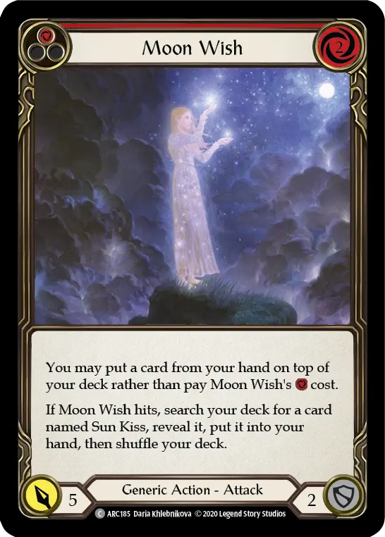 Moon Wish RED U-ARC185-RF - Arcane Rising - Unlimited - Flesh and blood card