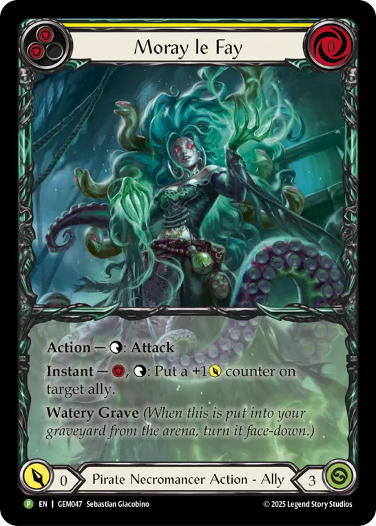 Moray le Fay YELLOW GEM047-RF - GEM - Pack 2 - Flesh and blood card