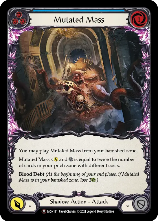 Mutated Mass BLUE U-MON191-RF - Monarch - Unlimited - Flesh and blood card