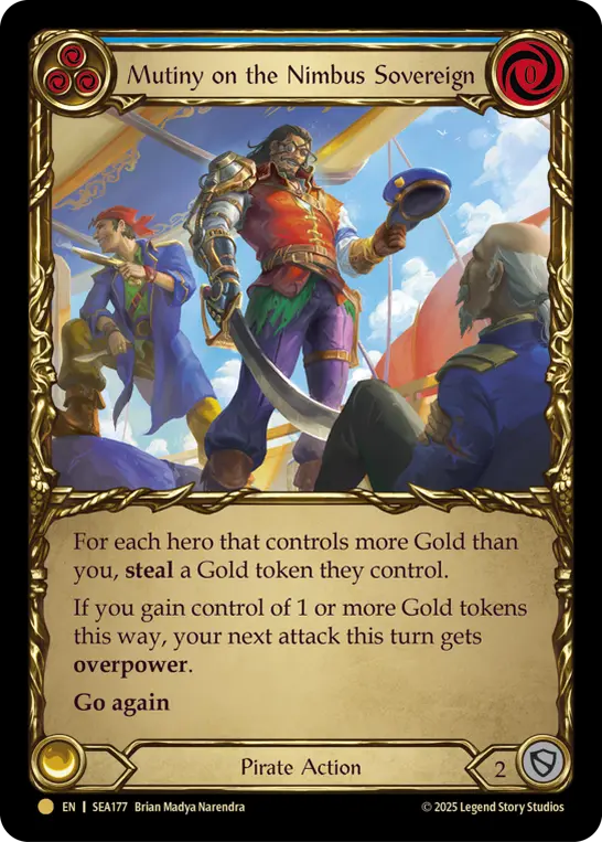 Mutiny on the Nimbus Sovereign BLUE SEA177-TP - High Seas - Treasure Pack - Flesh and blood card