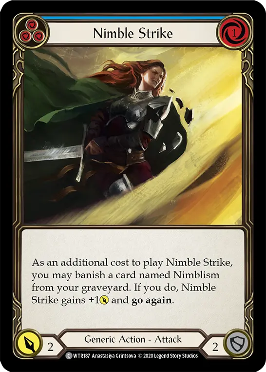 Nimble Strike BLUE R-WTR187 - Welcome to Rathe - Unlimited Revised - Flesh and blood card