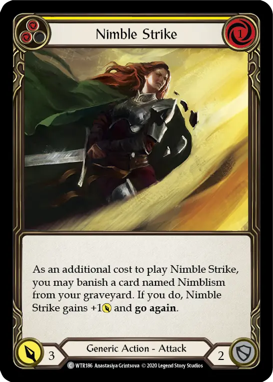 Nimble Strike YELLOW U-WTR186-RF - Welcome to Rathe - Unlimited - Flesh and blood card