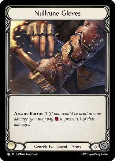 Nullrune Gloves SGB006 - Silver Age Chapter 3 - Gravy Bones - Flesh and blood card