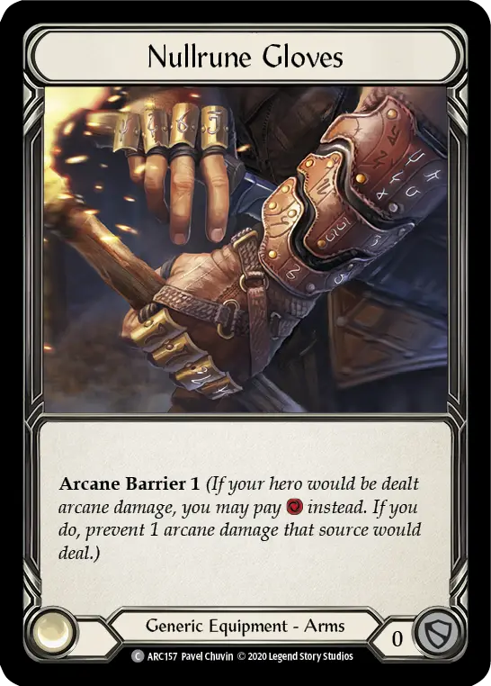 Nullrune Gloves U-ARC157-RF - Arcane Rising - Unlimited - Flesh and blood card