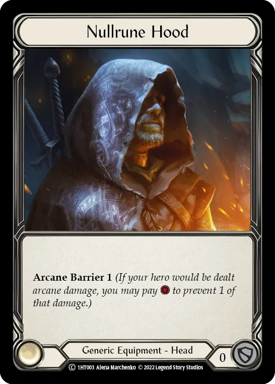 Nullrune Hood 1HT003 - Dorinthea - Blitz Deck - Flesh and blood card