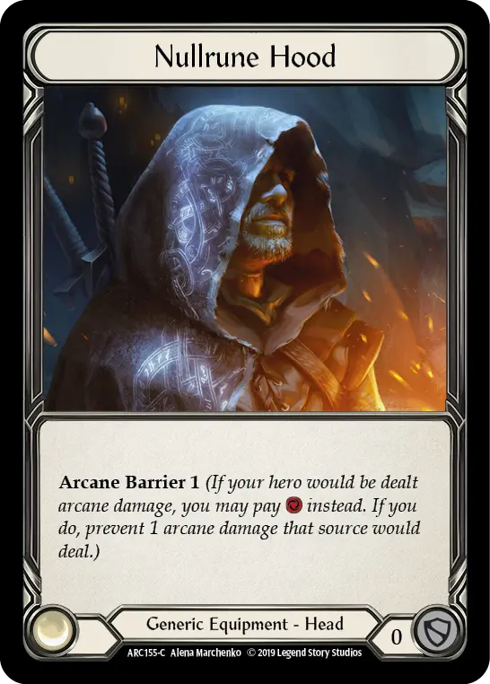 Nullrune Hood ARC155 - Arcane Rising - Flesh and blood card