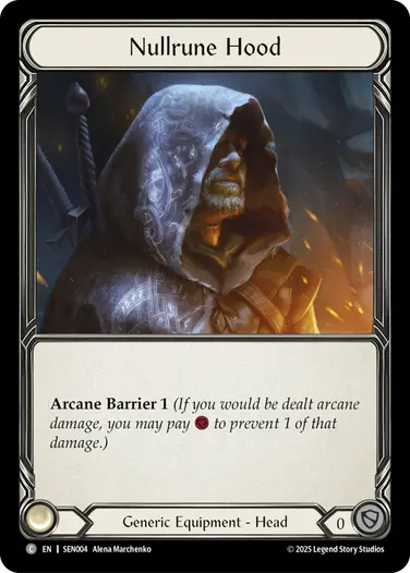 Nullrune Hood SEN004 - Silver Age Chapter 2 - Enigma - Flesh and blood card
