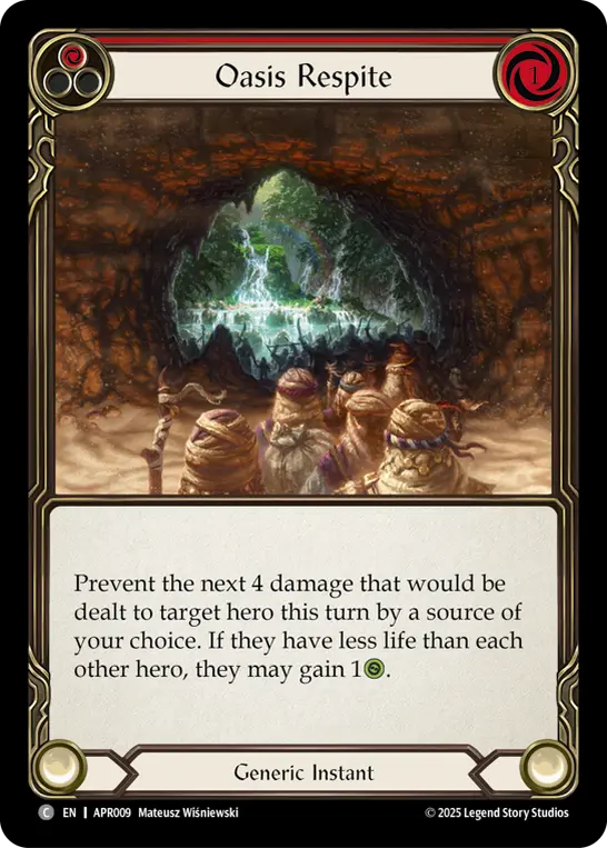 Oasis Respite RED APR009 - Armory Deck Legends - Prism Sculptor of Arc Light - Flesh and blood card