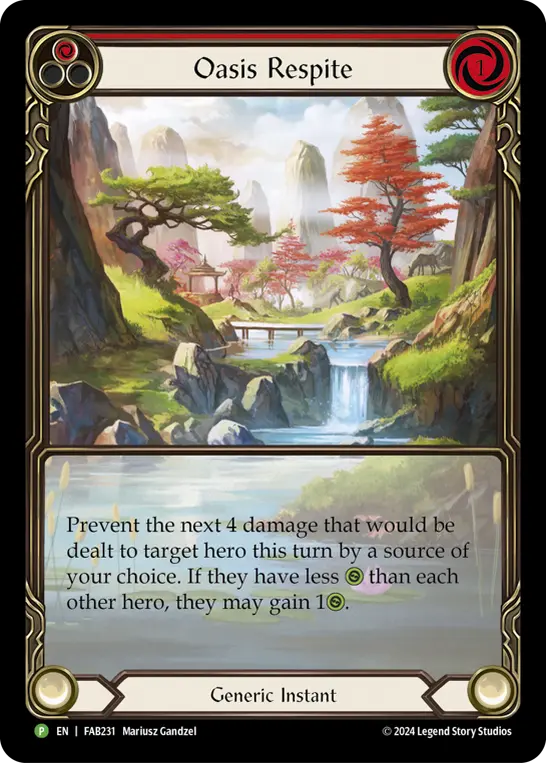 Oasis Respite RED FAB231-RF - Calling - Part the Mistveil - Flesh and blood card