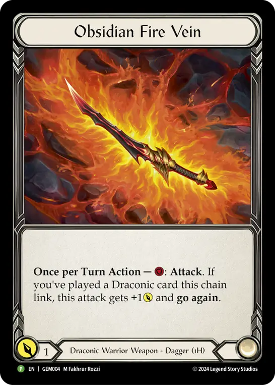 Obsidian Fire Vein GEM004-CF - GEM - Pack 1 - Flesh and blood card