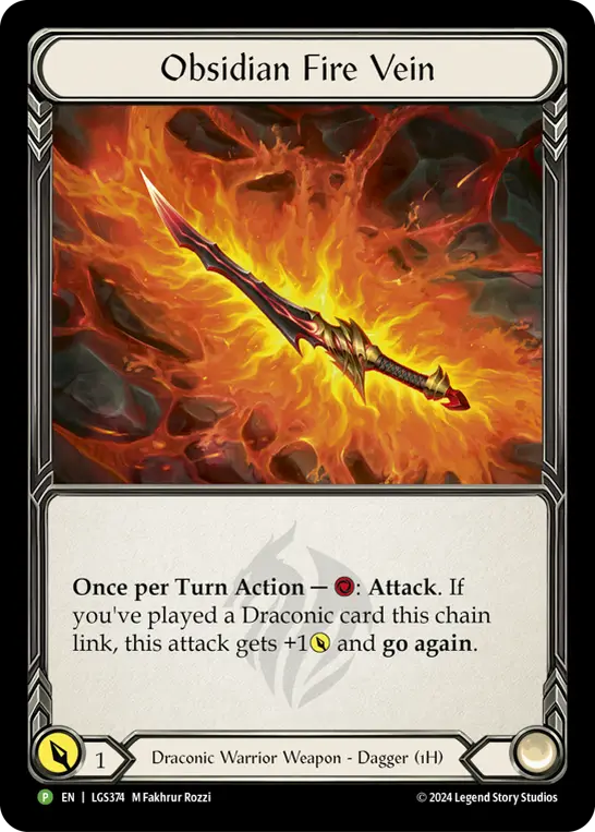 Obsidian Fire Vein LGS374-RF - Pre-release - The Hunted - Flesh and blood card