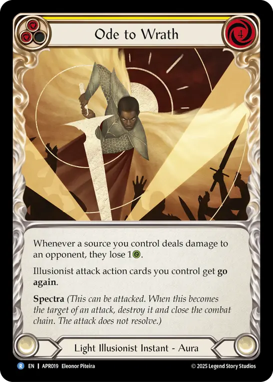 Ode to Wrath YELLOW APR019 - Armory Deck Legends - Prism Sculptor of Arc Light - Flesh and blood card