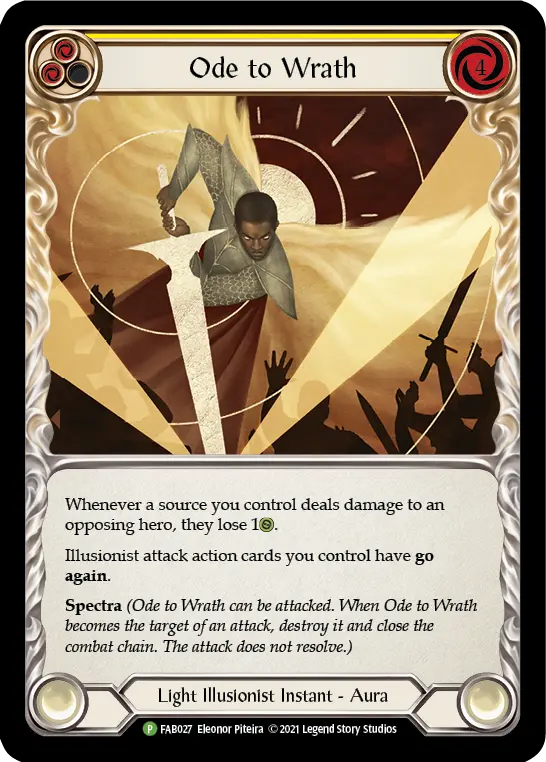 Ode to Wrath YELLOW FAB027-CF - Road to Nationals - 2021 - Flesh and blood card