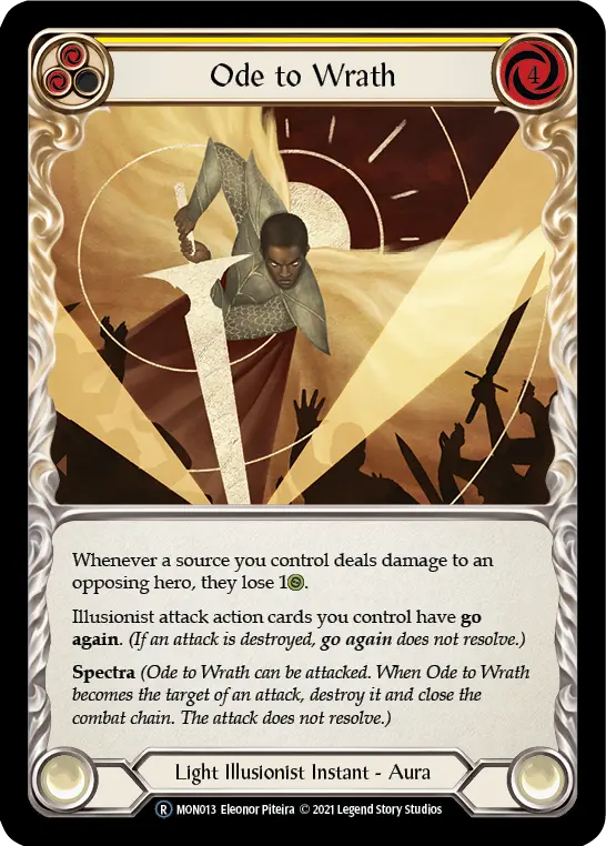 Ode to Wrath YELLOW U-MON013-RF - Monarch - Unlimited - Flesh and blood card