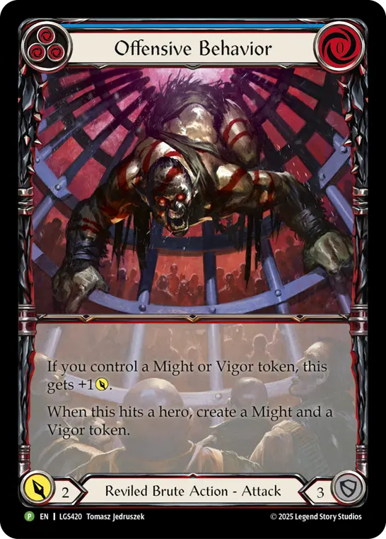 Offensive Behavior BLUE LGS420-CF - Pre-release - Super Slam - Flesh and blood card